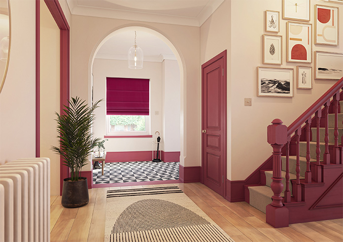 Ultra Luxe Velvet, Deep Pink - Motorised Roman Blind - Image 6